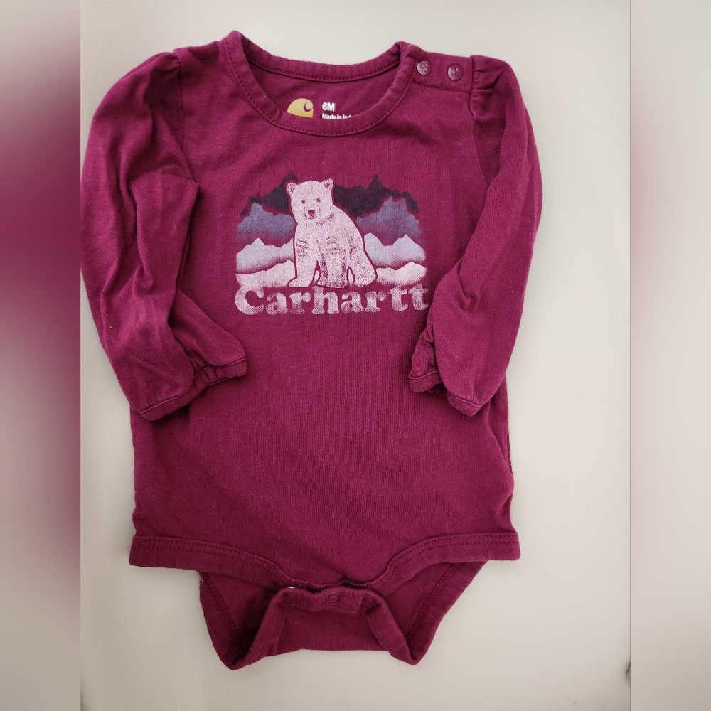 Carhartt Maroon Baby Onesie 6M